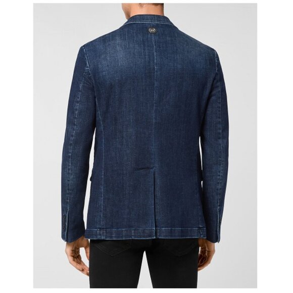 Philipp Plein Denim Blazer NWOT, Size 3XL runs small - Picture 3 of 17